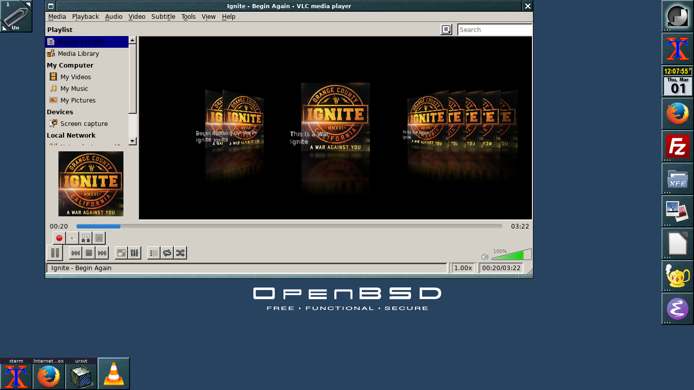 OpenBSD 6.2 Desktop Escriptori Applications Favourite Programes Favorits