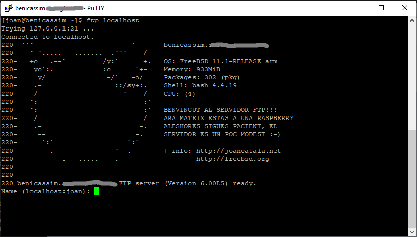 Configurant i personalitzant els accesos al servidor FTP de FreeBSD