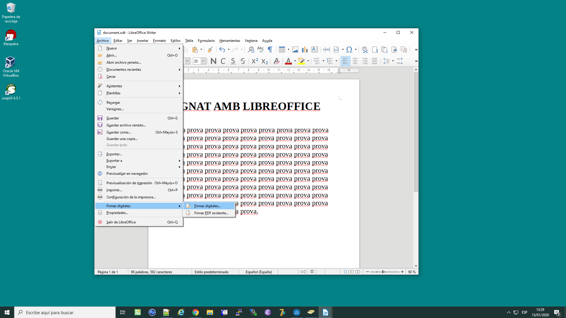 Firmar documents odt amb DNI Electrònic des del LibreOffice