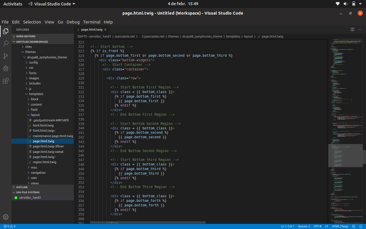 Treballant amb directoris i fitxers remots des de Visual Studio Code