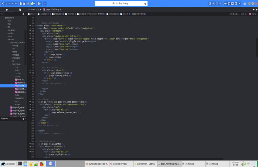 Editant fitxers locals i en remot amb Komodo Edit a FreeBSD 11.1-RELEASE