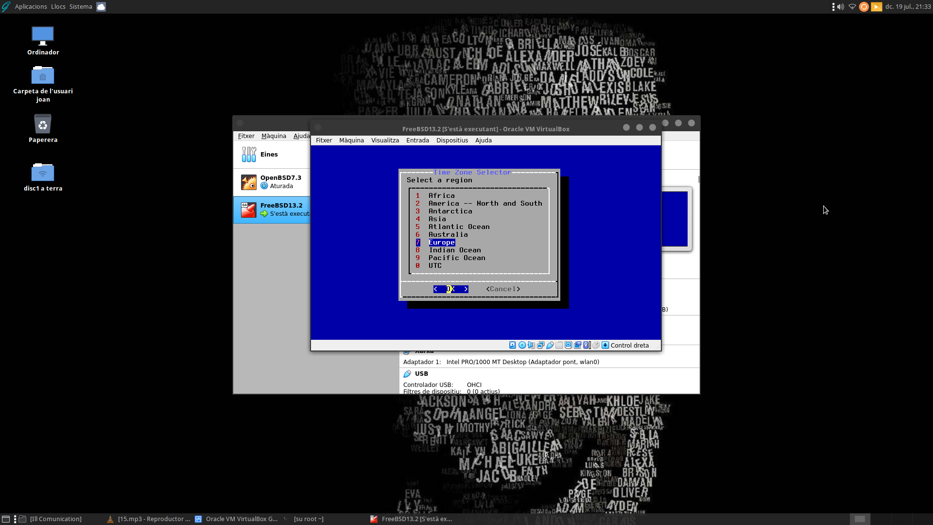 Instal·lant màquina virtual FreeBSD Virtualbox a GhostBSD