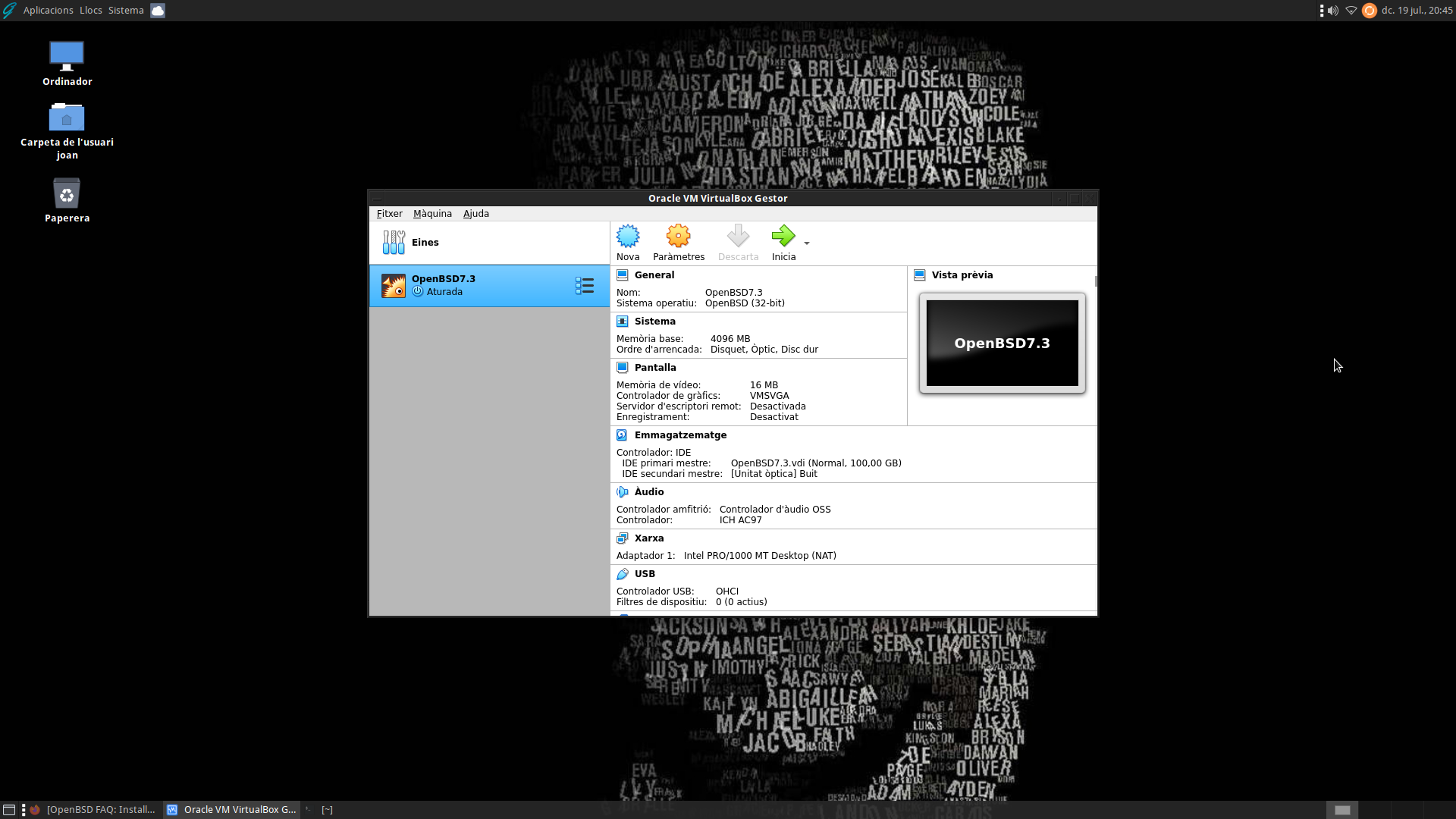 Captura de pantalla instal·lant OpenBSD 7.3 per al desenvolupament de projectes amb Drupal 10