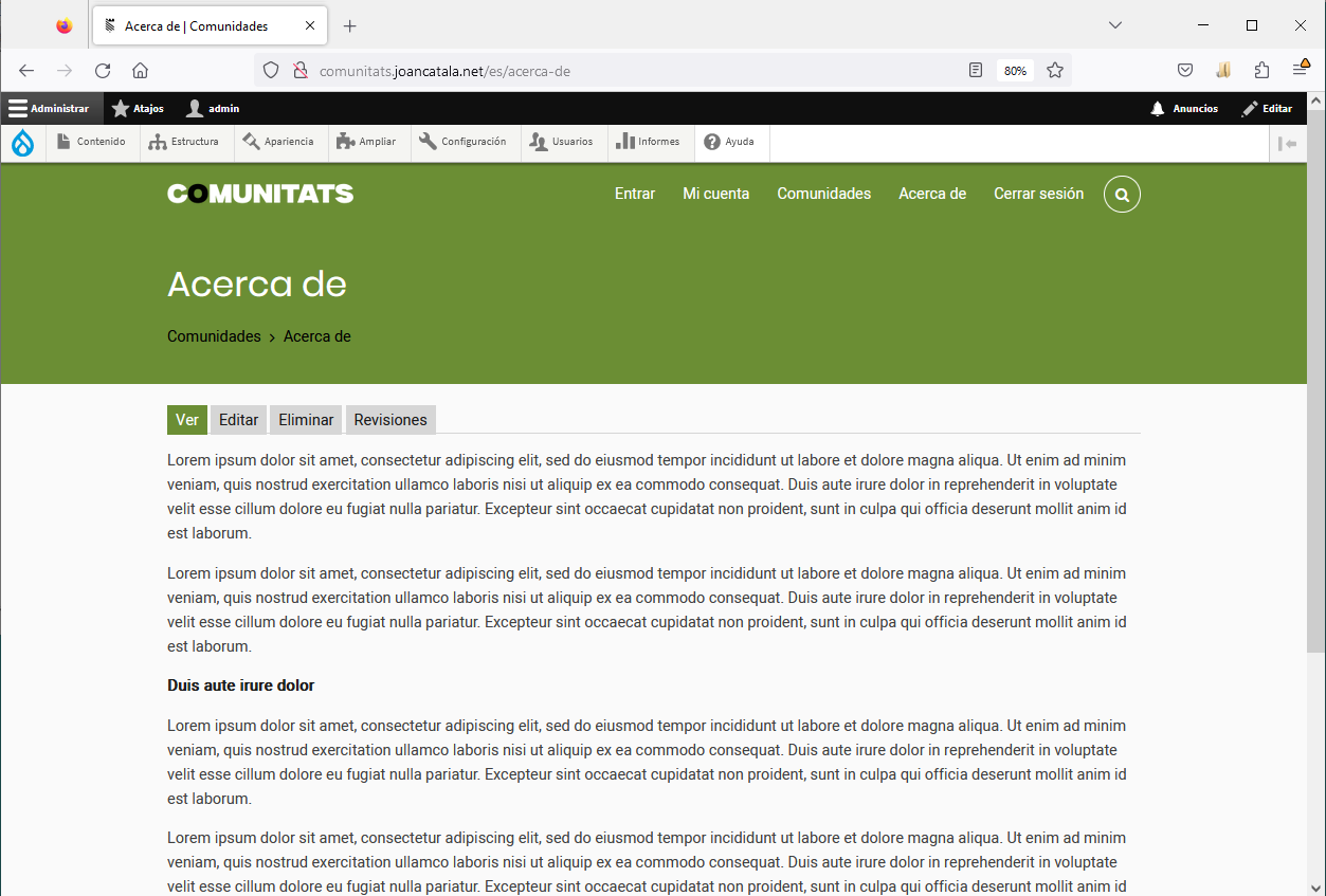 creant una web de comunitats usuaris