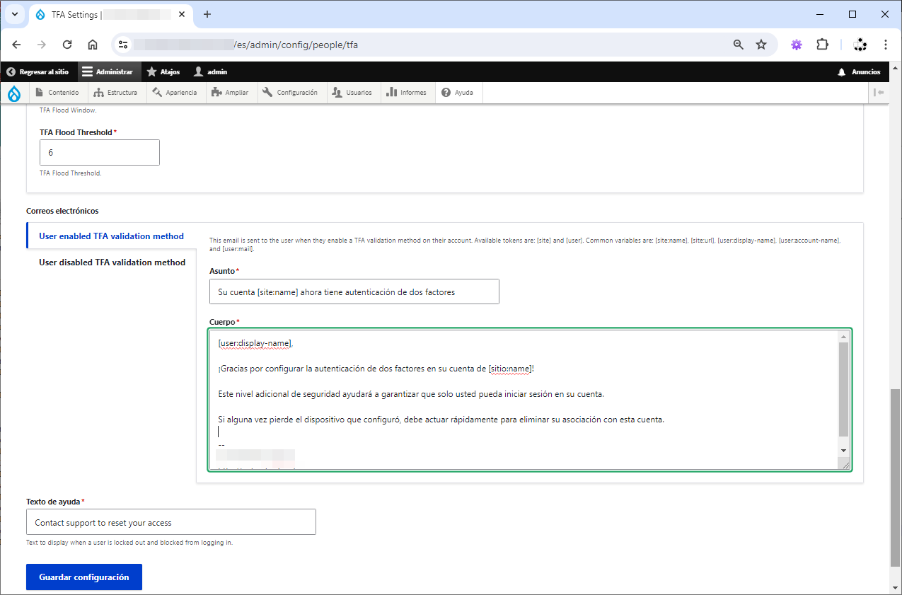 OTP doble factor a Drupal 10