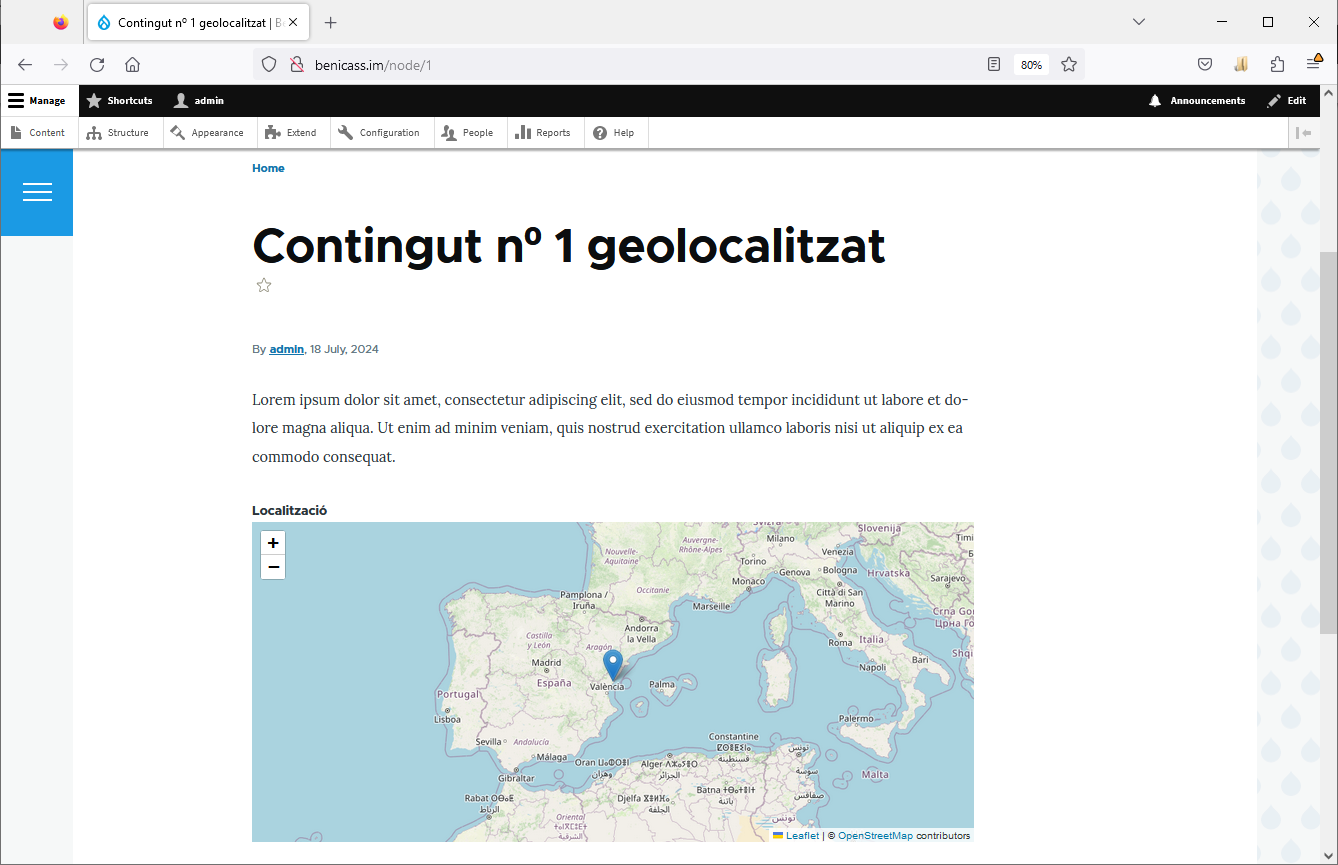 geolocalitzant nodes a Drupal 10