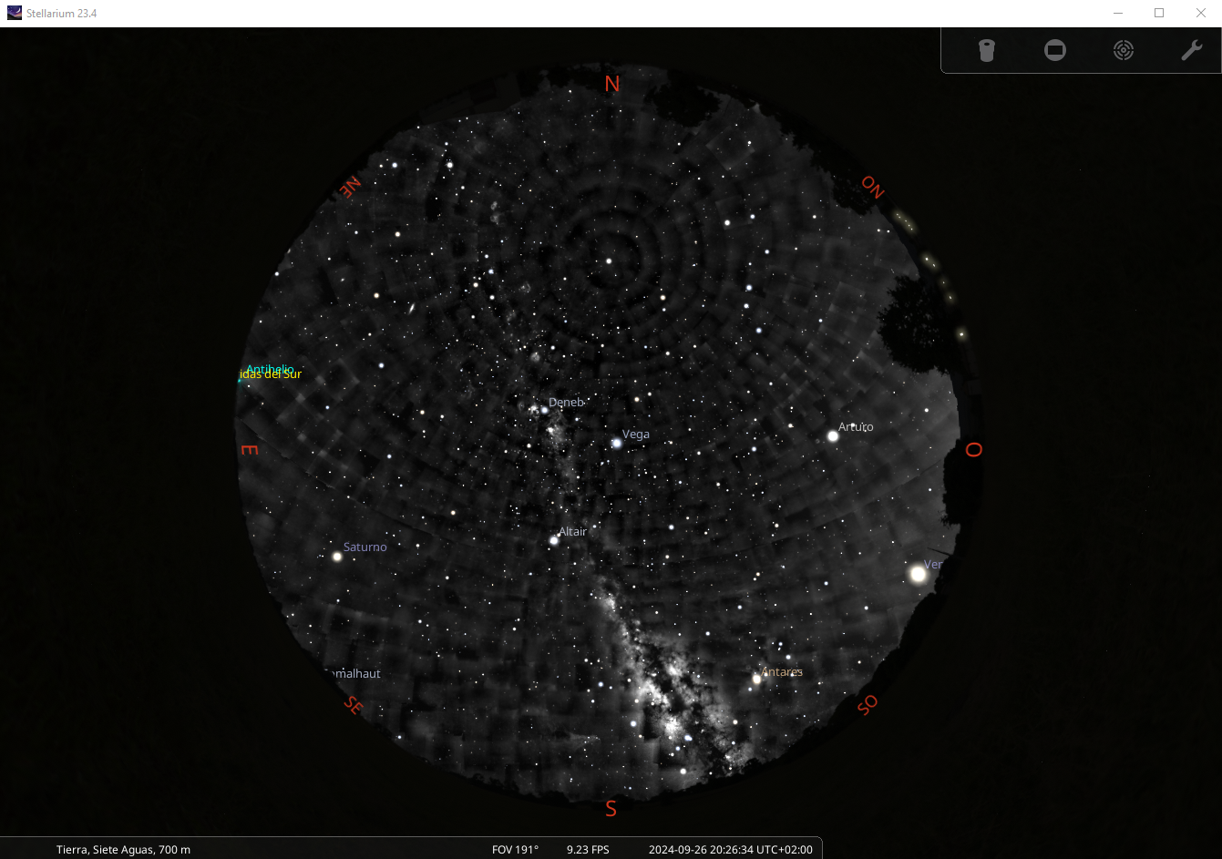 cometa C/2023 A3 (Tsuchinshan–ATLAS) en Stellarium