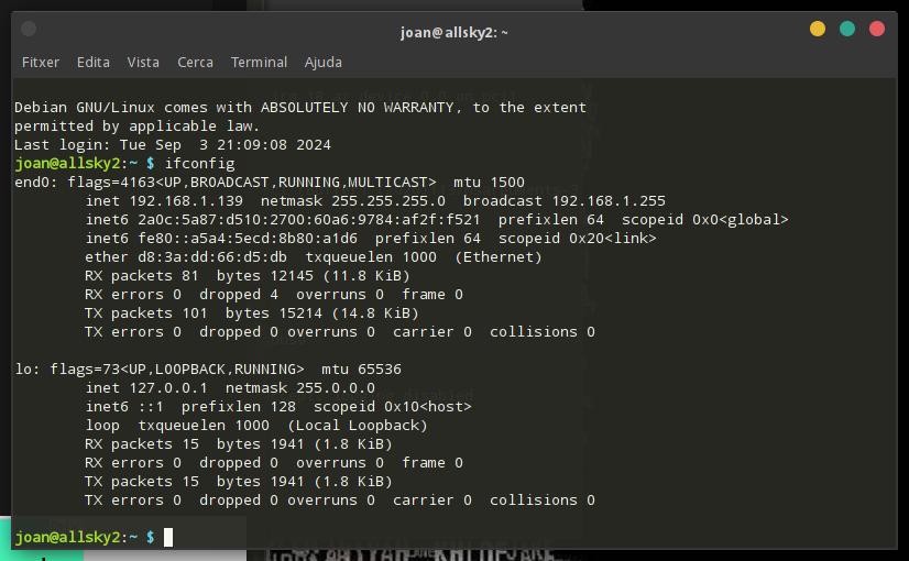 configurar IP estàtica a la Raspberry pi 4