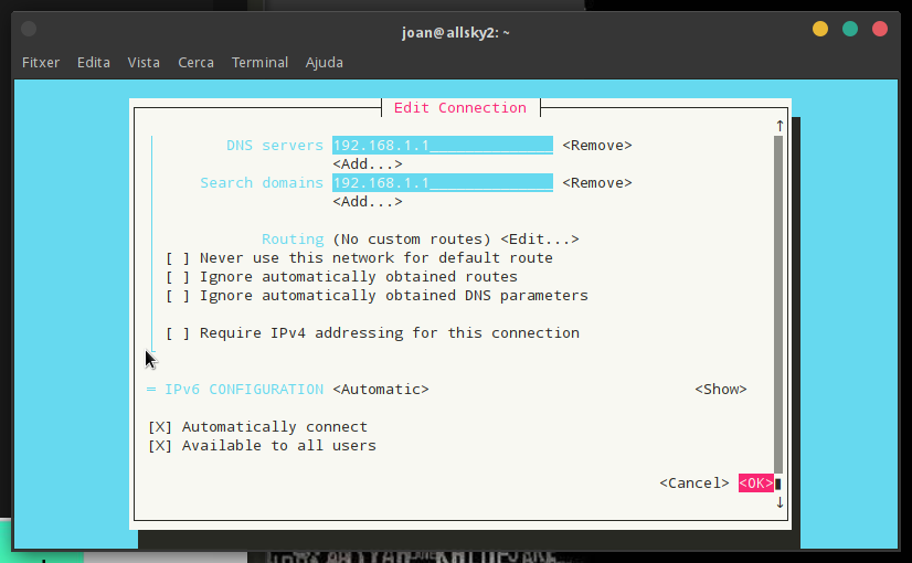 configurar IP estàtica a la Raspberry pi 4