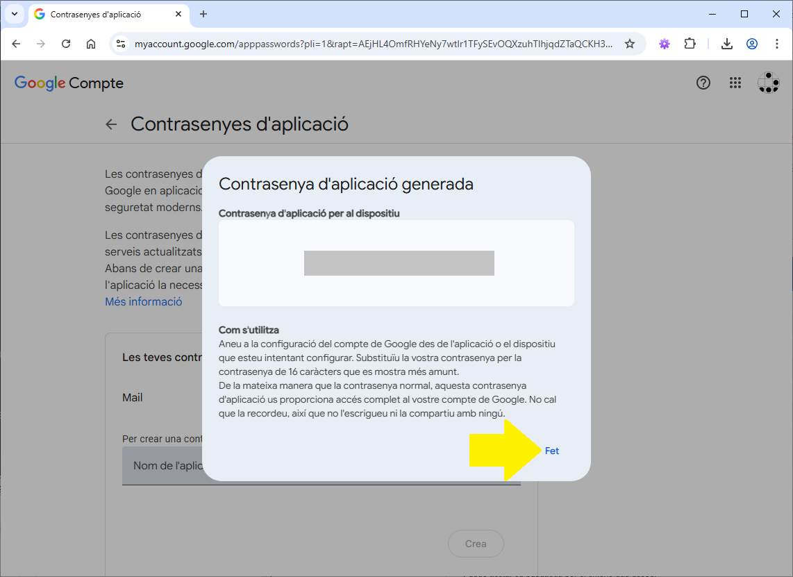 configurar contrasenya aplicacions google