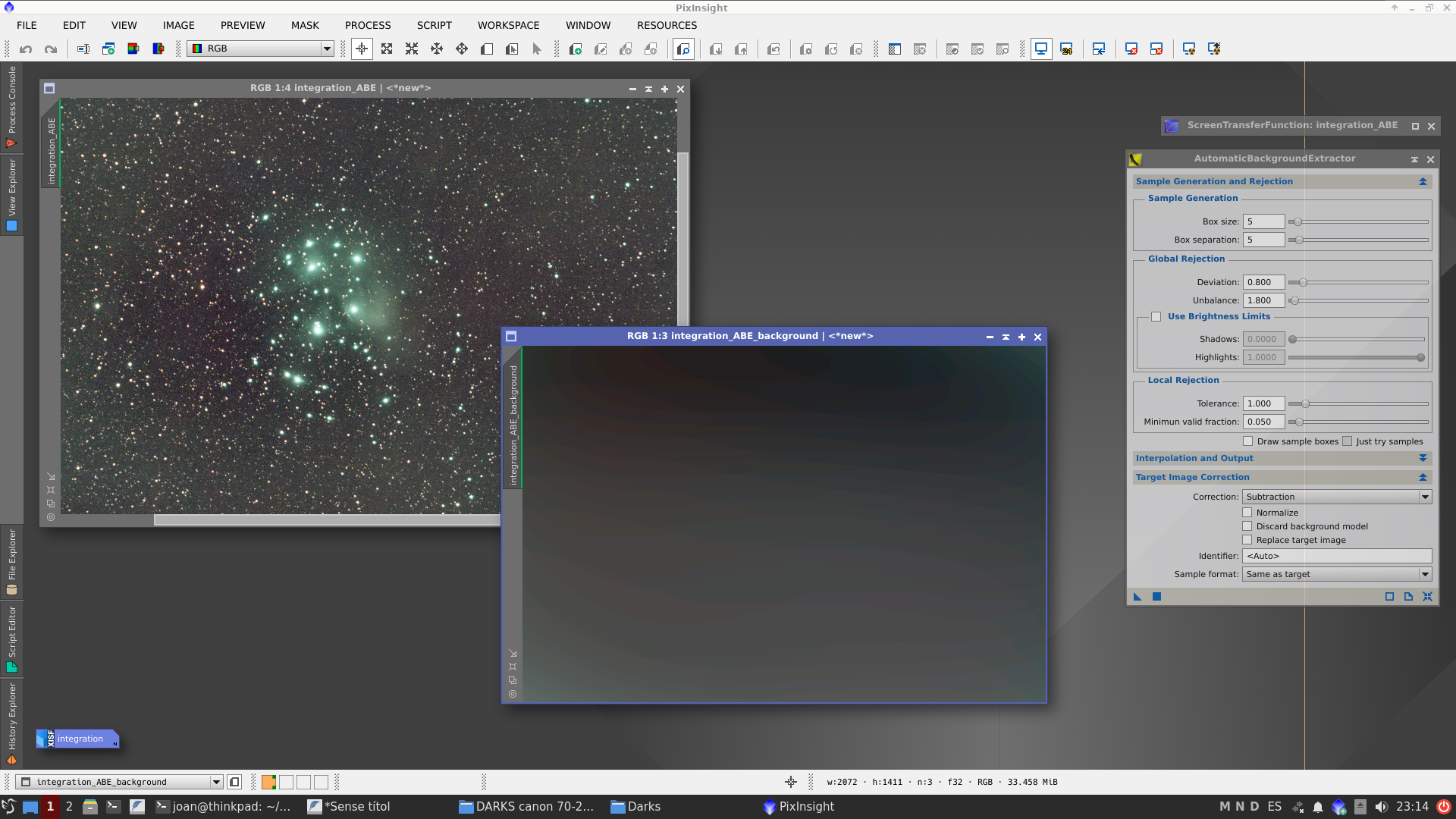 M45 amb un filtre molt restrictiu de 3nm