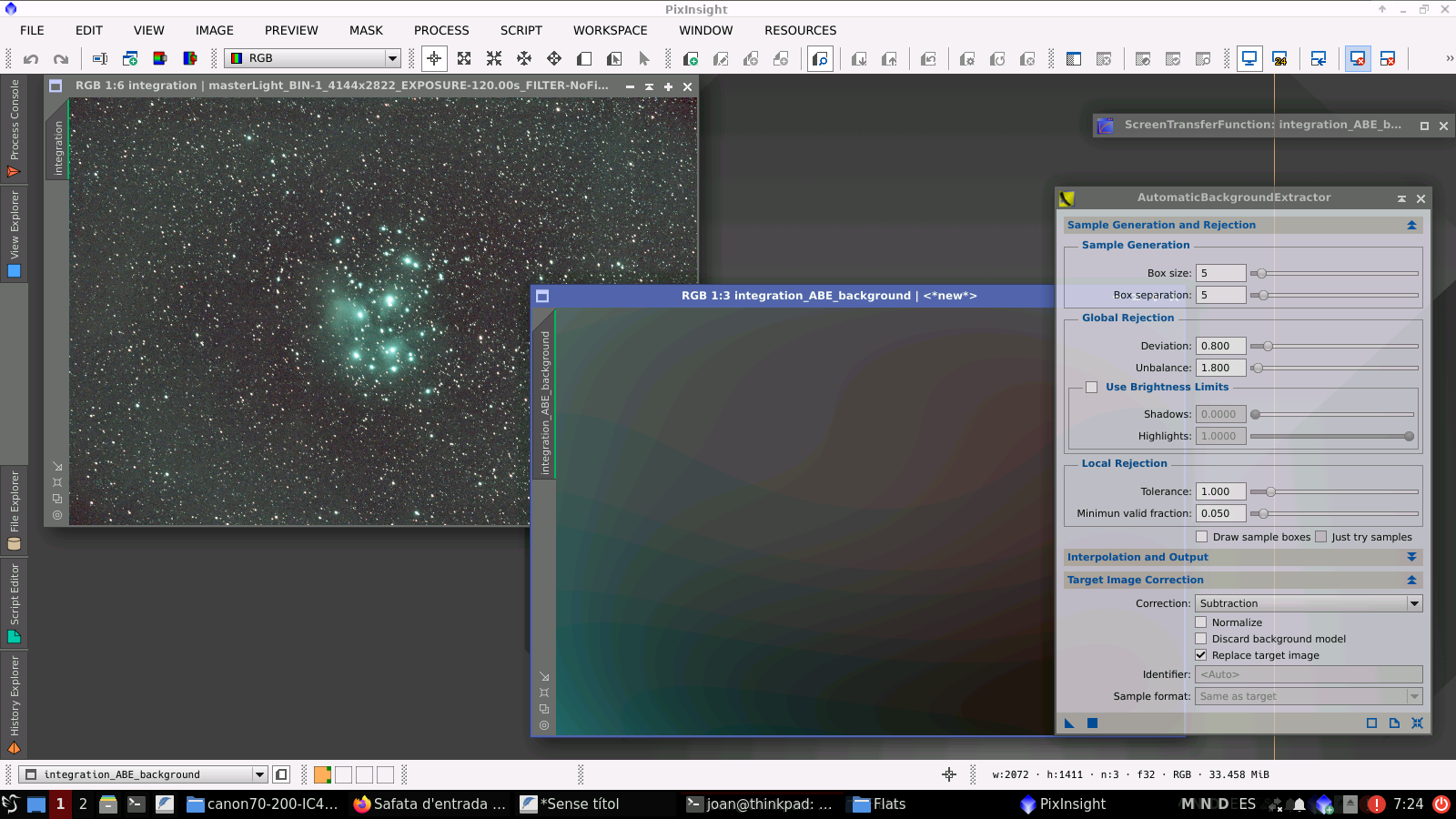 M45 amb un filtre Optolong L-Enhance