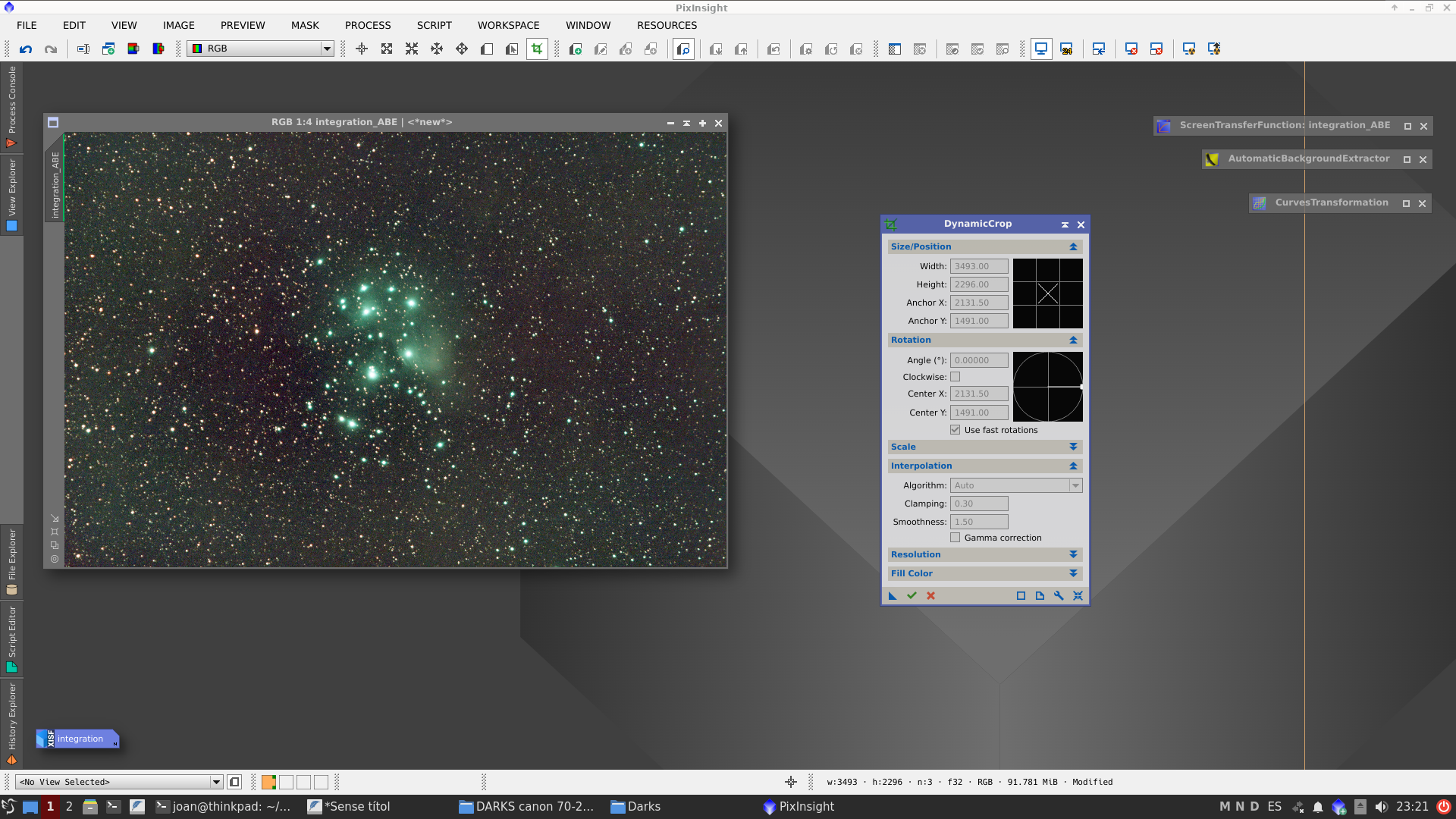 M45 amb un filtre molt restrictiu de 3nm