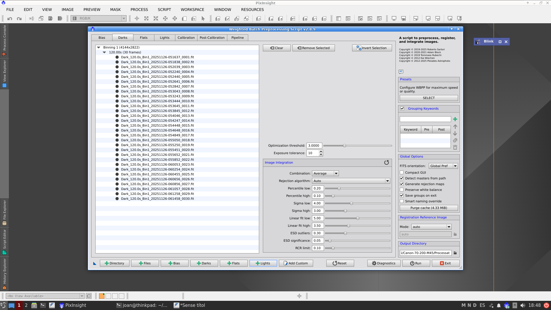 M45 amb un filtre molt restrictiu de 3nm