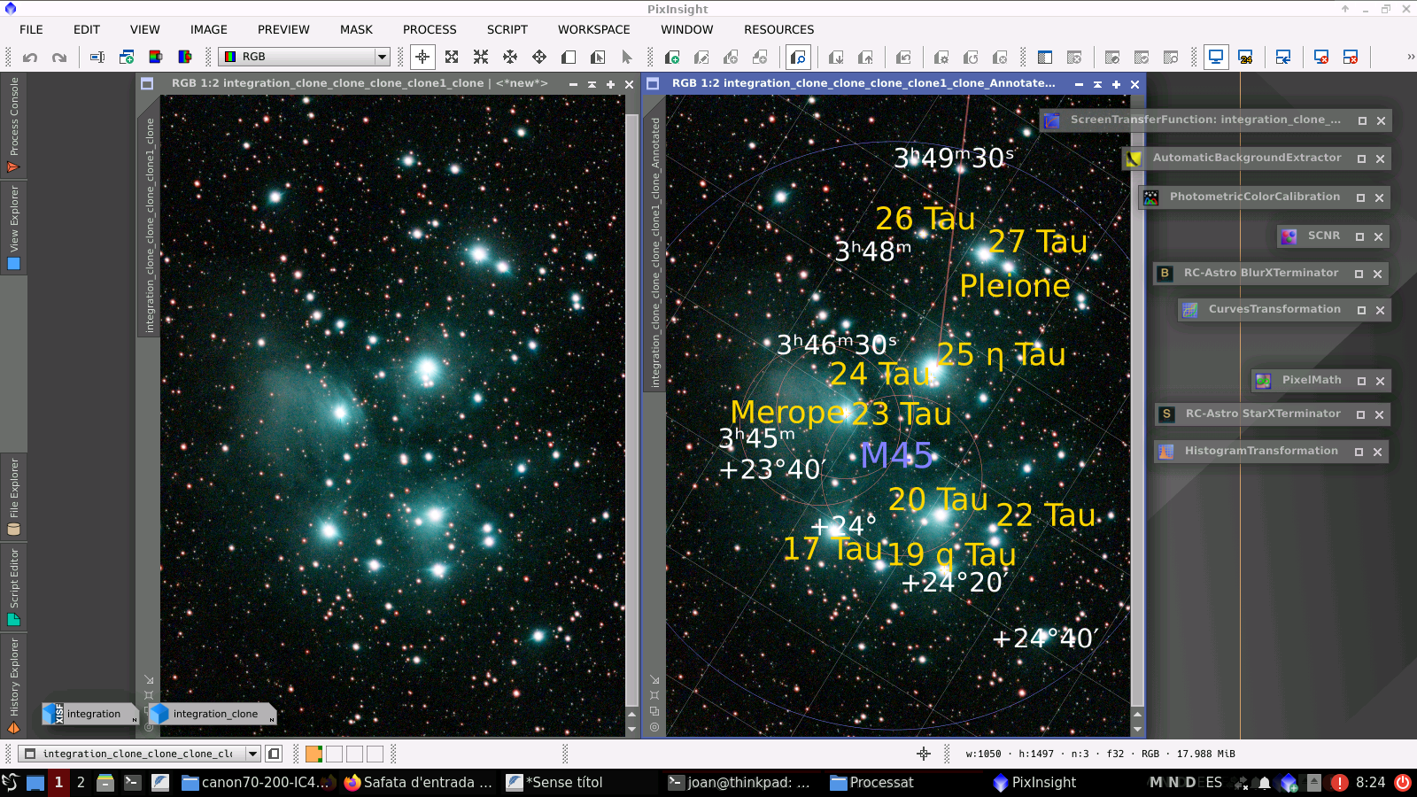 M45 amb un filtre Optolong L-Enhance