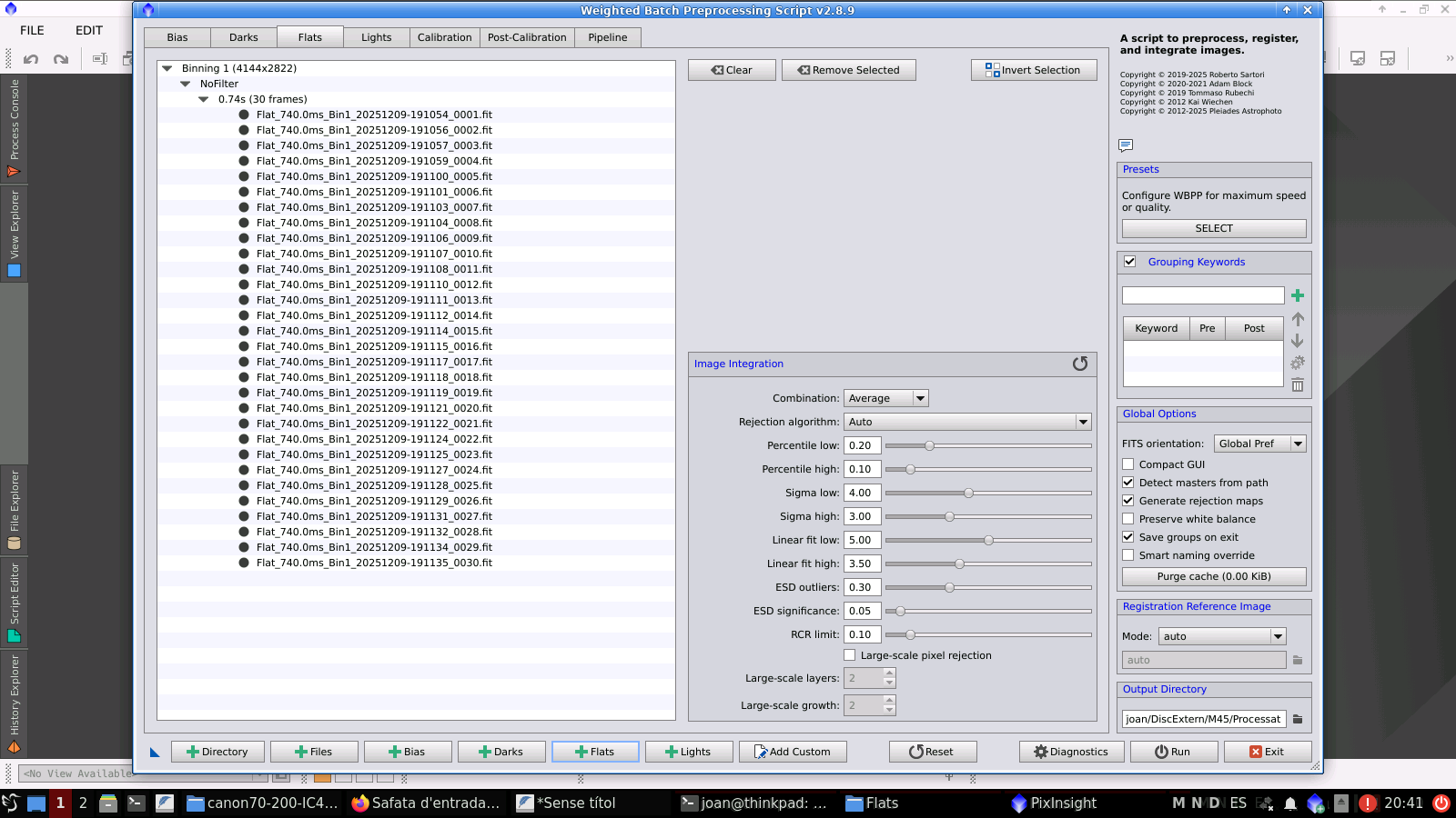 M45 amb un filtre Optolong L-Enhance