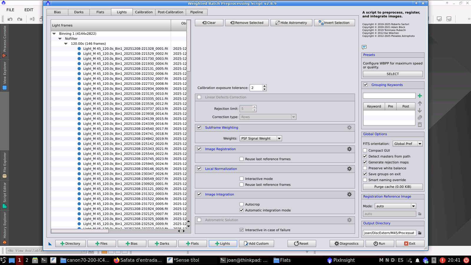 M45 amb un filtre Optolong L-Enhance