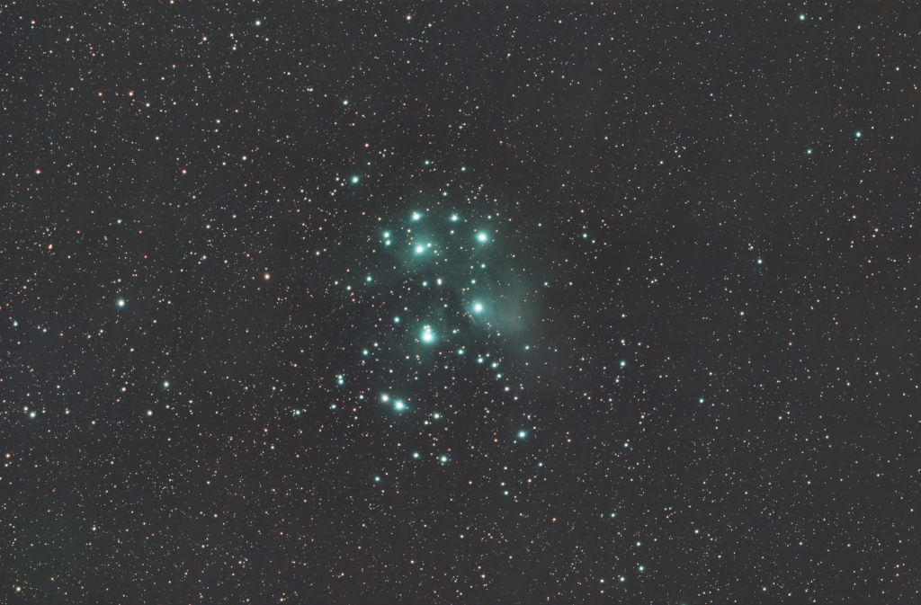 M45 amb un filtre molt restrictiu de 3nm