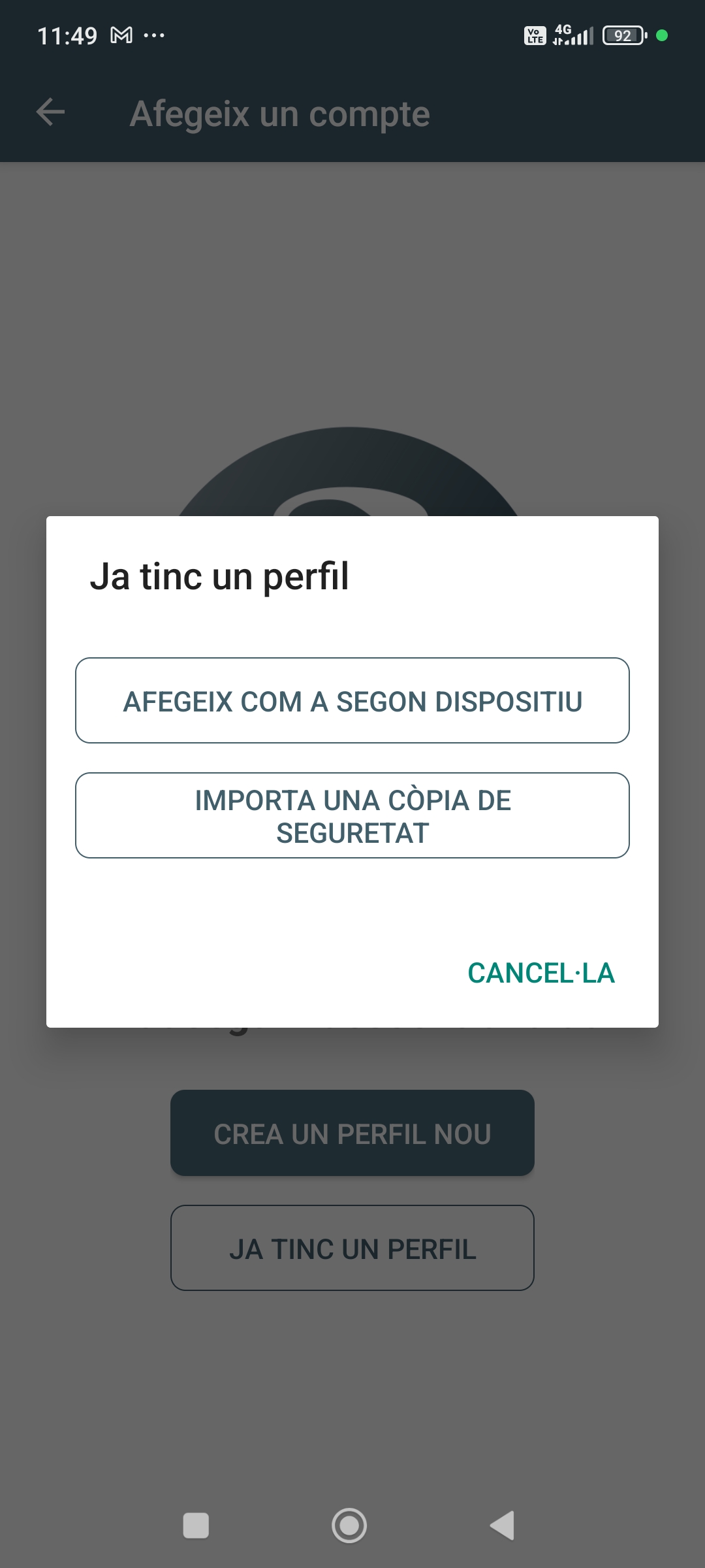 sincronitzar comptes de Delta Chat entre diferents dispositius