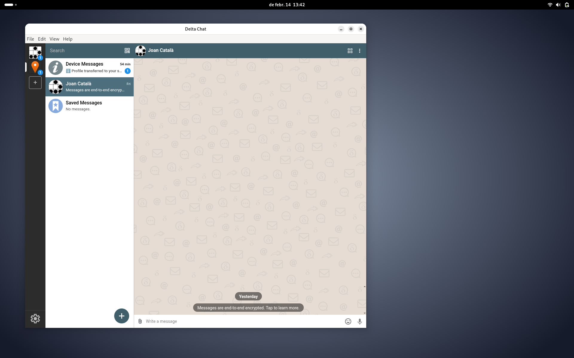 2 comptes en un mateix Delta Chat Desktop