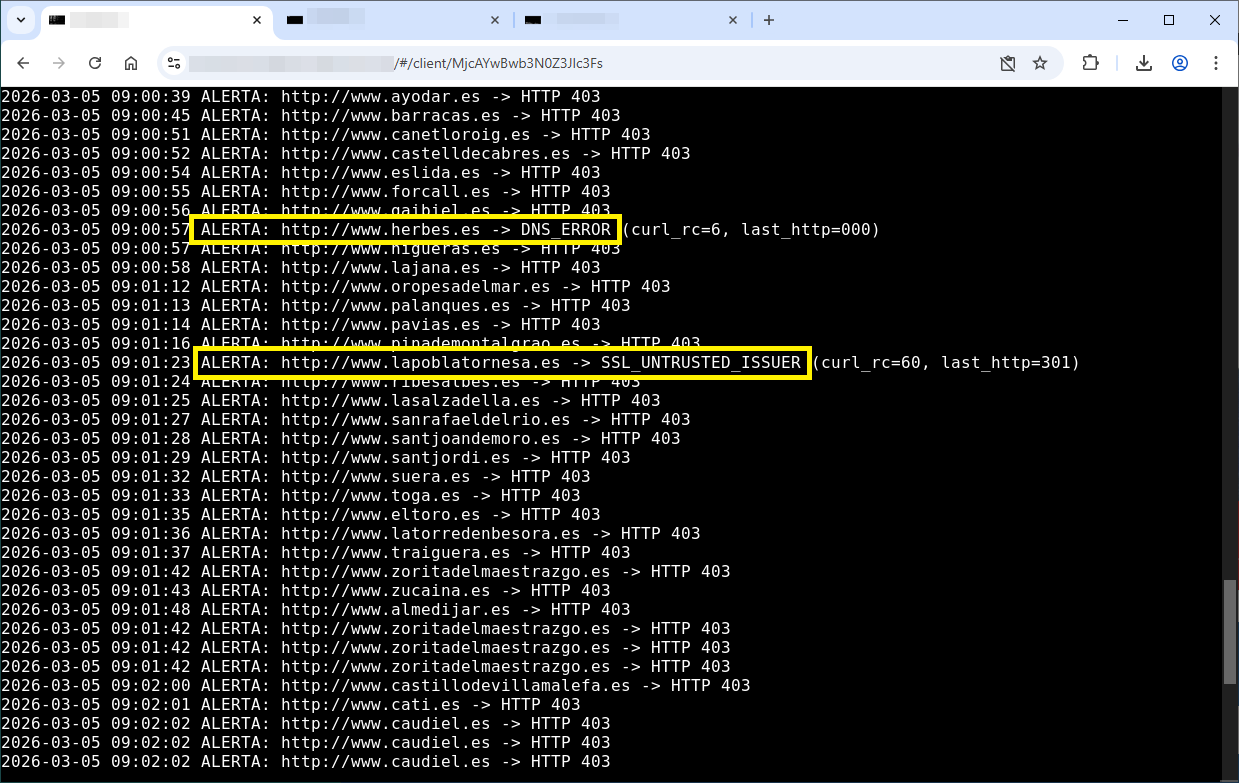 resultat script en terminal