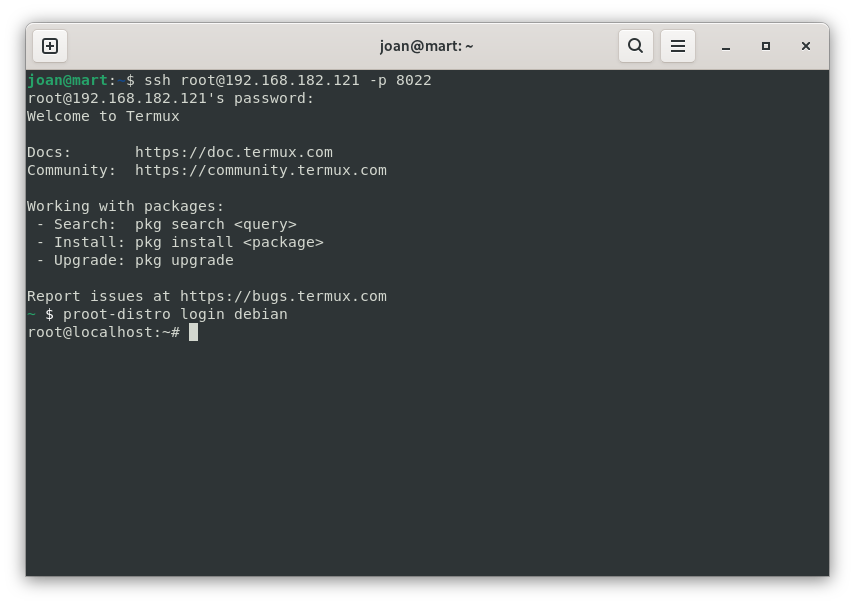 Termux i Debian al teu smartphone