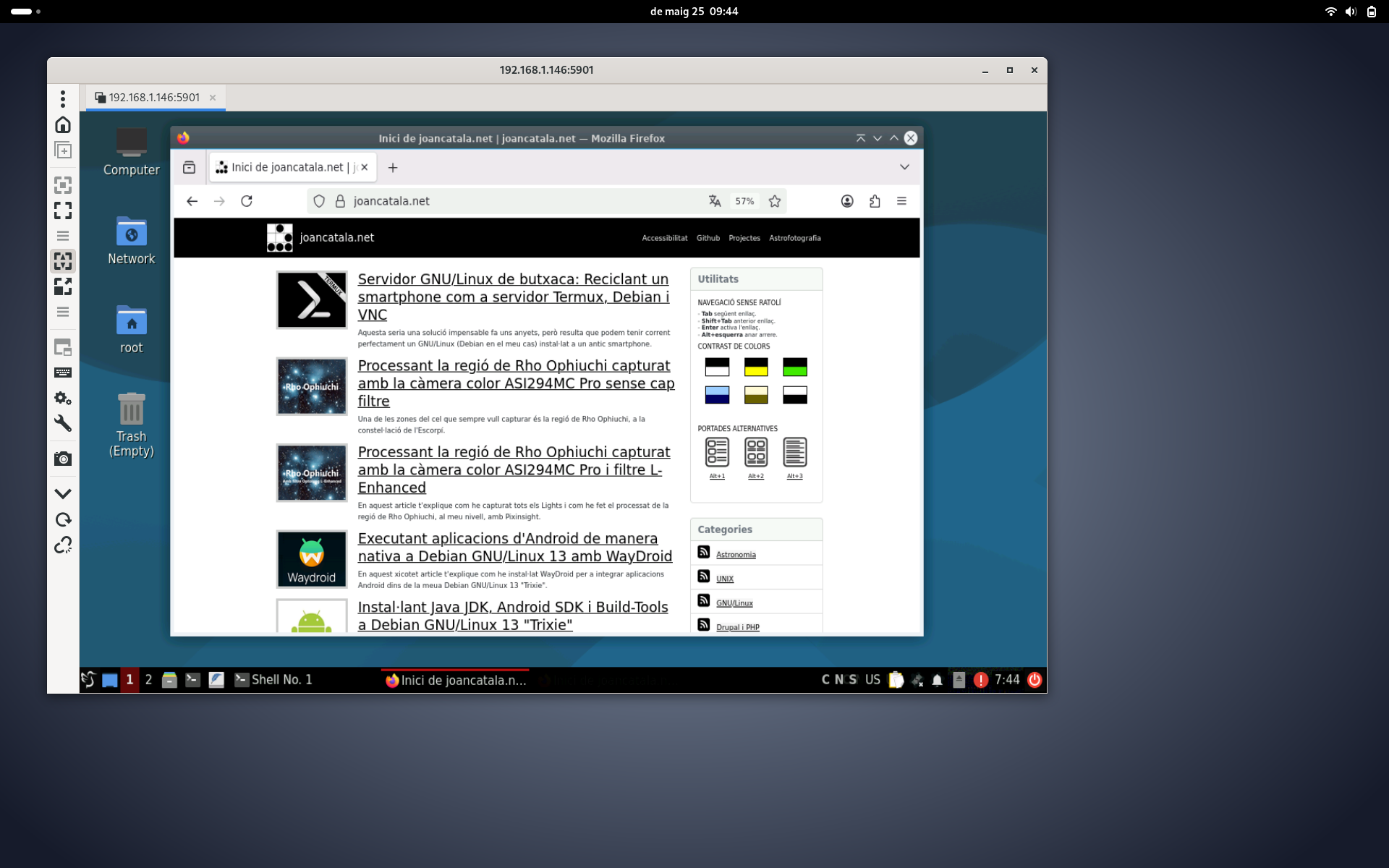 VNC Debian en Smartphone amb Termux