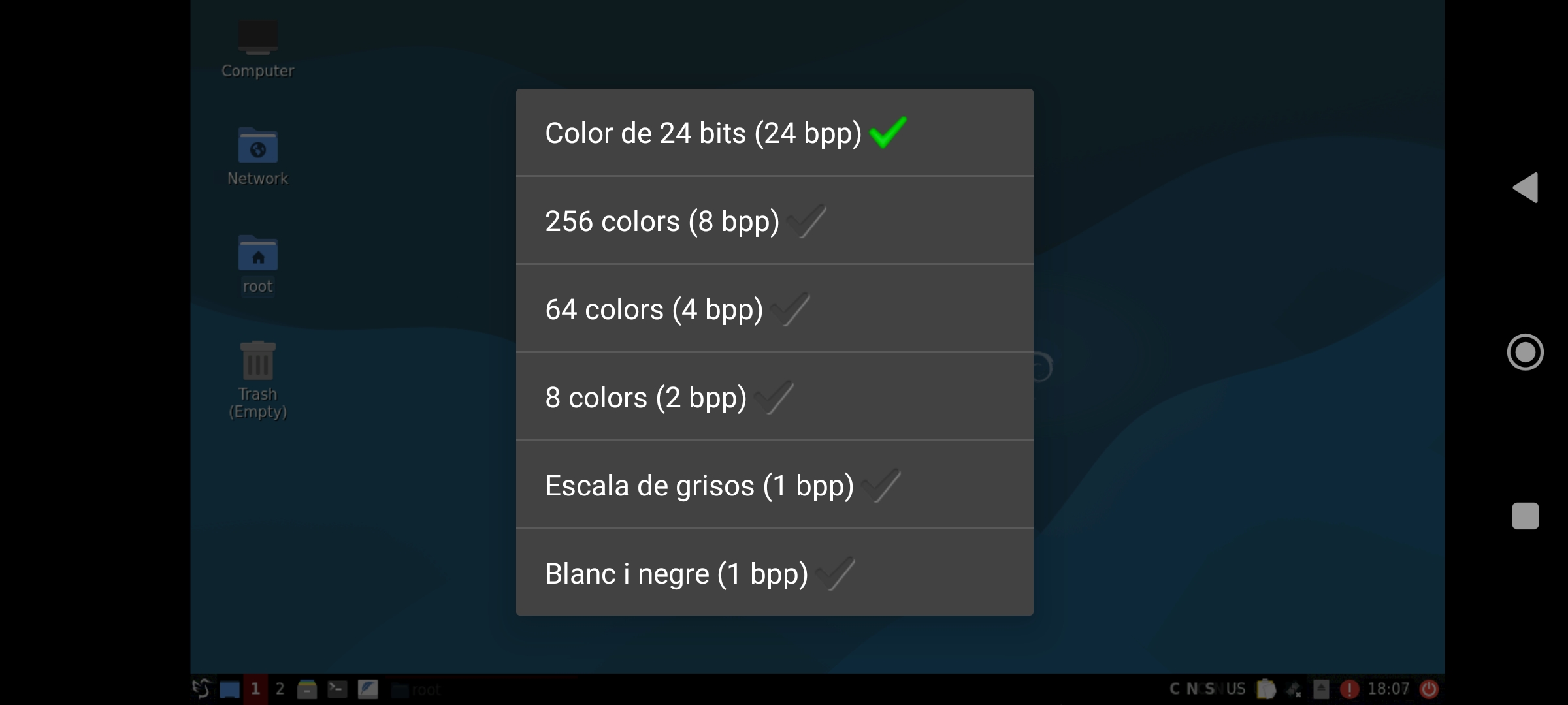 app BVNC Android i Debian GNU/Linux