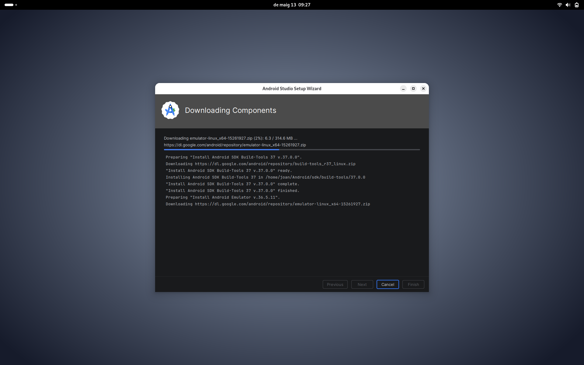 Descarreguem Android Studio a Debian GNU/Linux 13