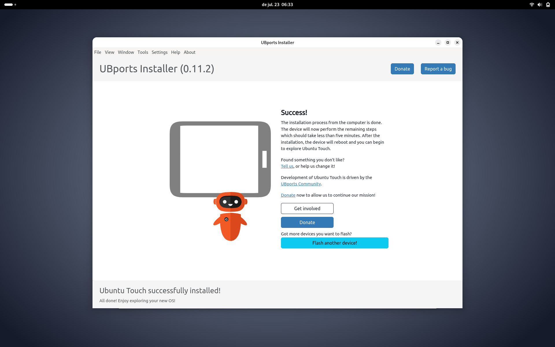 Reinstal·lant Ubuntu Touch UBports
