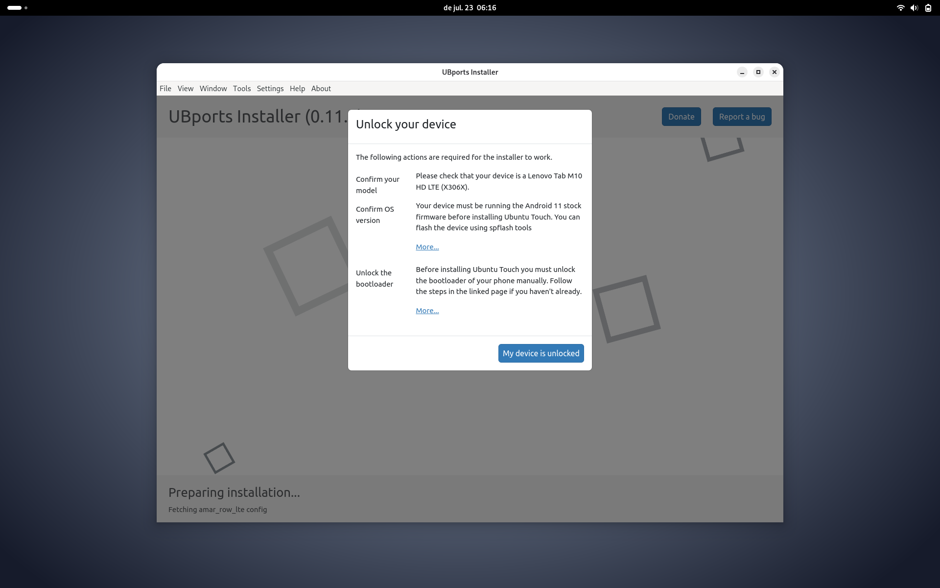 Reinstal·lant Ubuntu Touch UBports