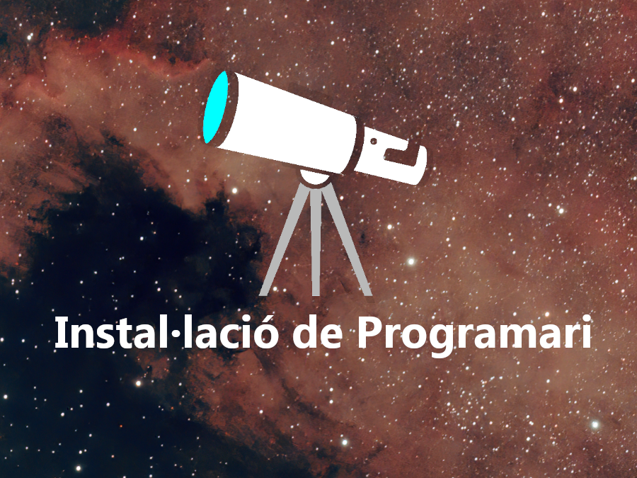 instal·lació de programari per al control de la montura i telescopi